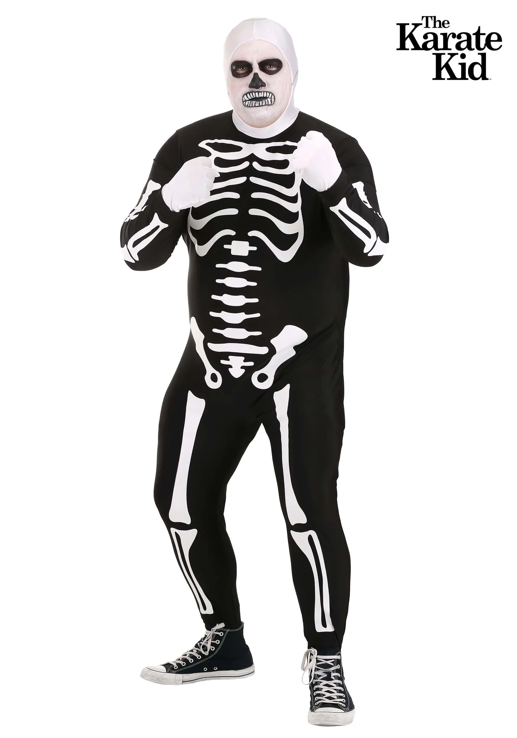 Fun Costumes Plus Size Authentic Karate Kid Skeleton Suit For Adults